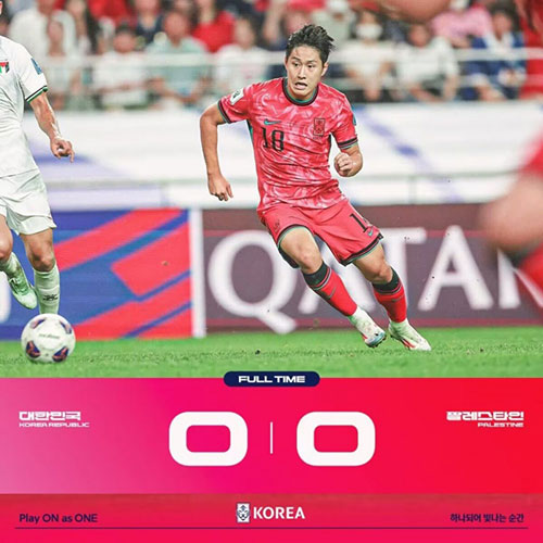 韩国  0 - 0  巴勒斯坦